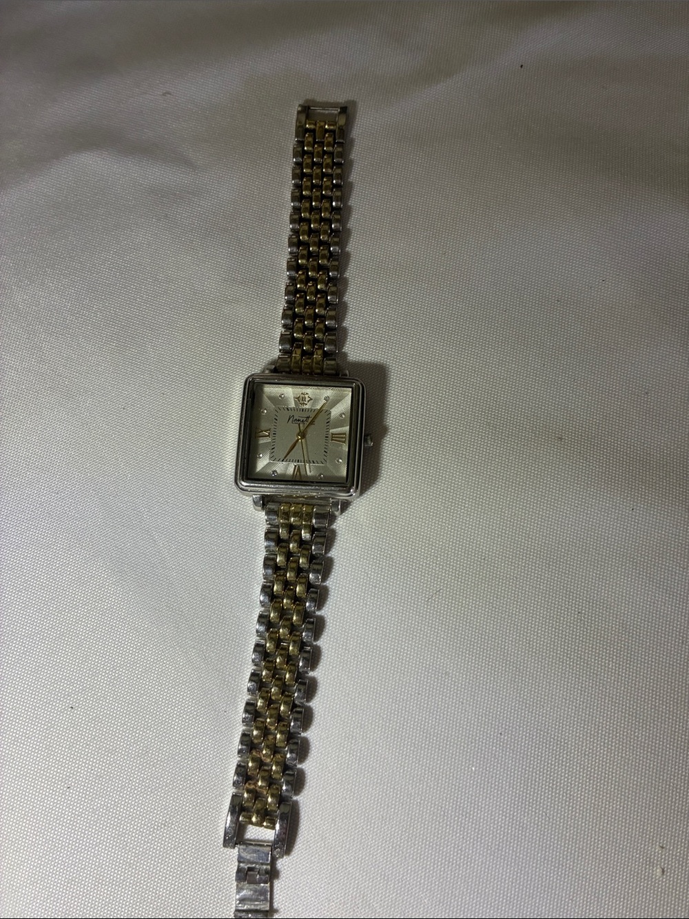 Nannette Two-Tone Square Dial Women’s Bracelet Watch - Silver & Gold